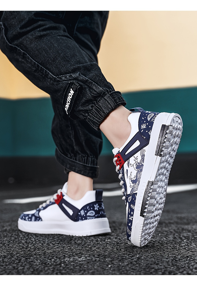 trendy skate shoes s wear resistant non slip lace sneakers details 6