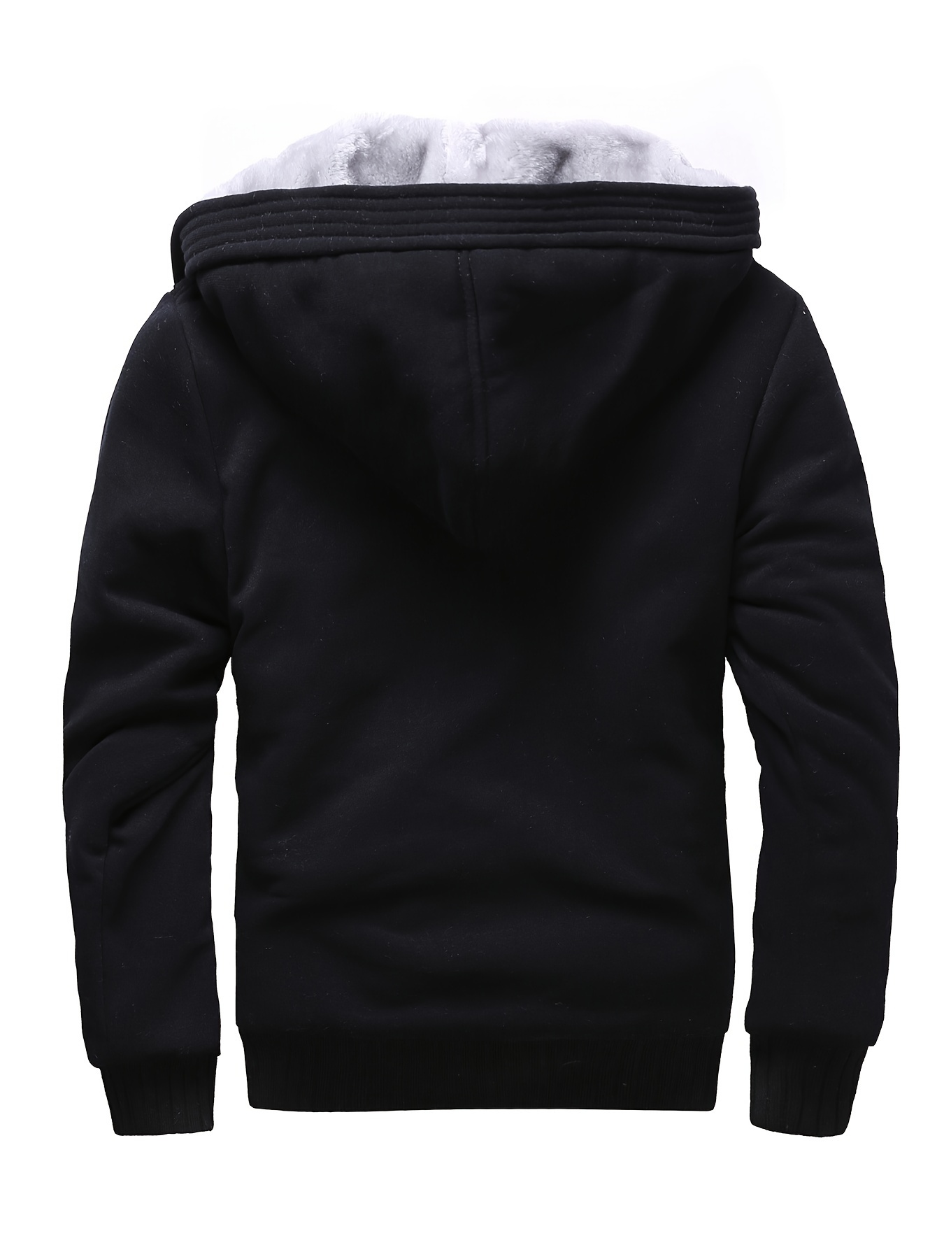 warm fleece hooded jacket mens casual stretch zip up jacket coat for fall details 21