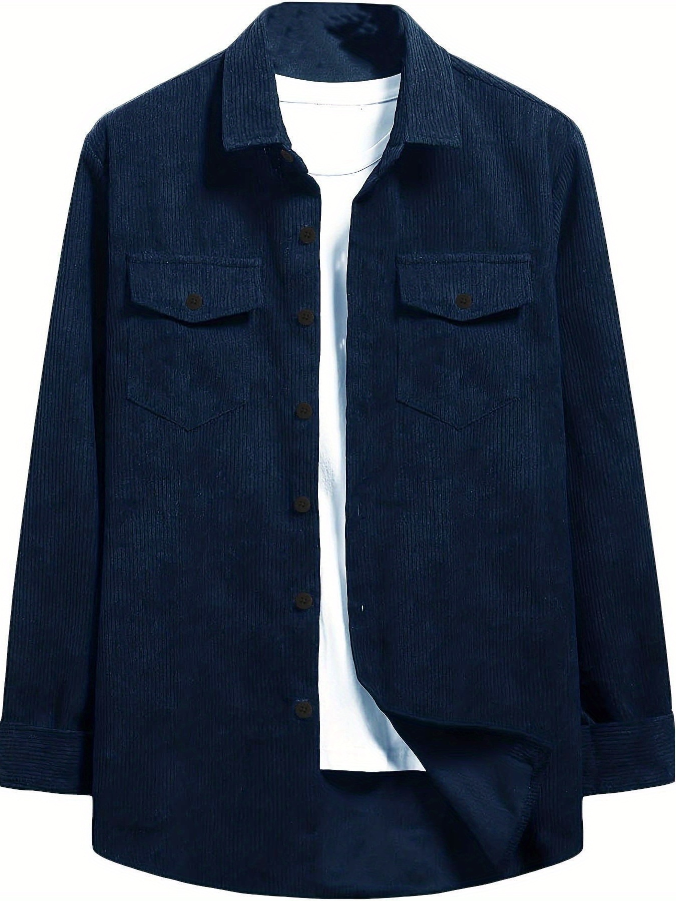 thin material mens casual long sleeve corduroy button long sleeeves shirt jacket with pocket jacket gifts details 25