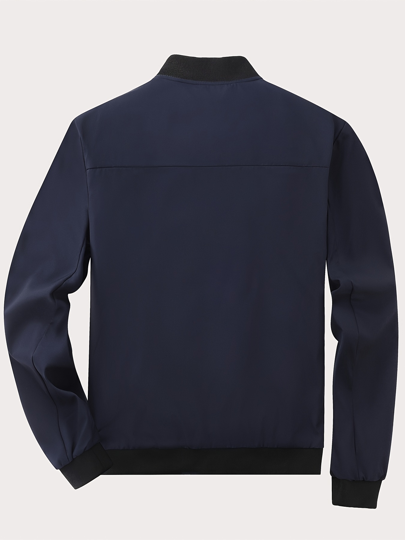 mens casual lightweight jacket with zipper pockets simple bomber jacket details 11