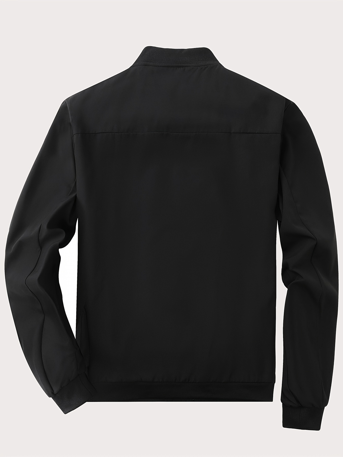 mens casual lightweight jacket with zipper pockets simple bomber jacket details 4