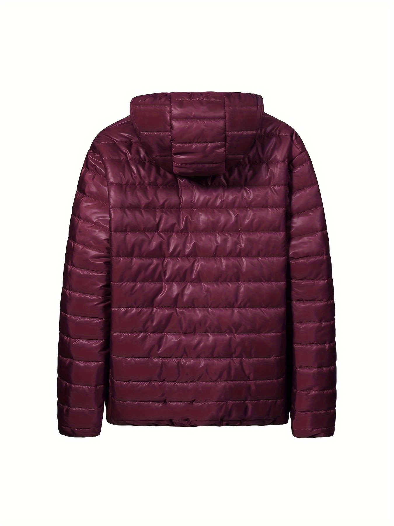 mens thin comfy zip up hooded quilted jacket mens casual padded coat windbreaker for fall winter details 1