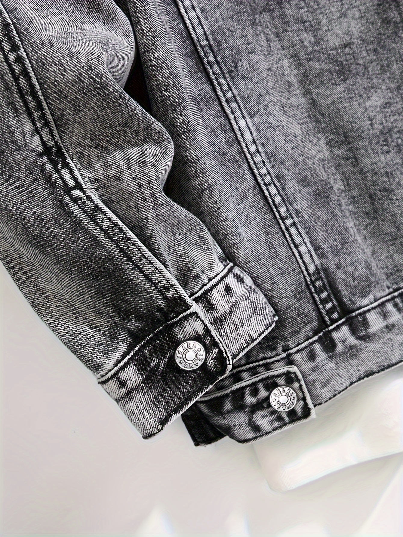 mens street style denim jacket with chest pocket details 4