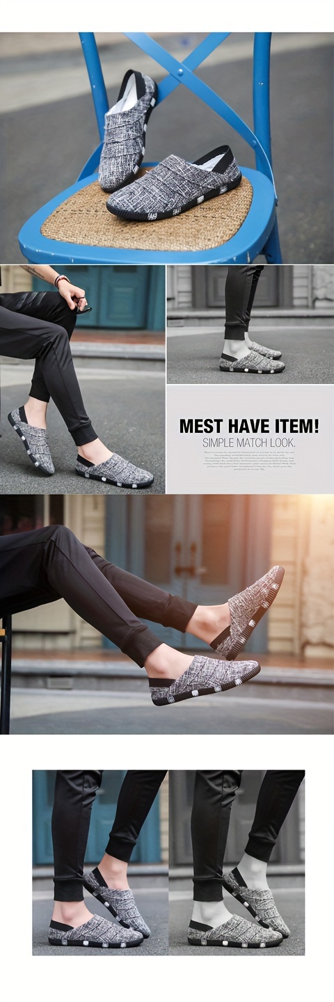 casual canvas loafers men s breathable lightweight slip details 0