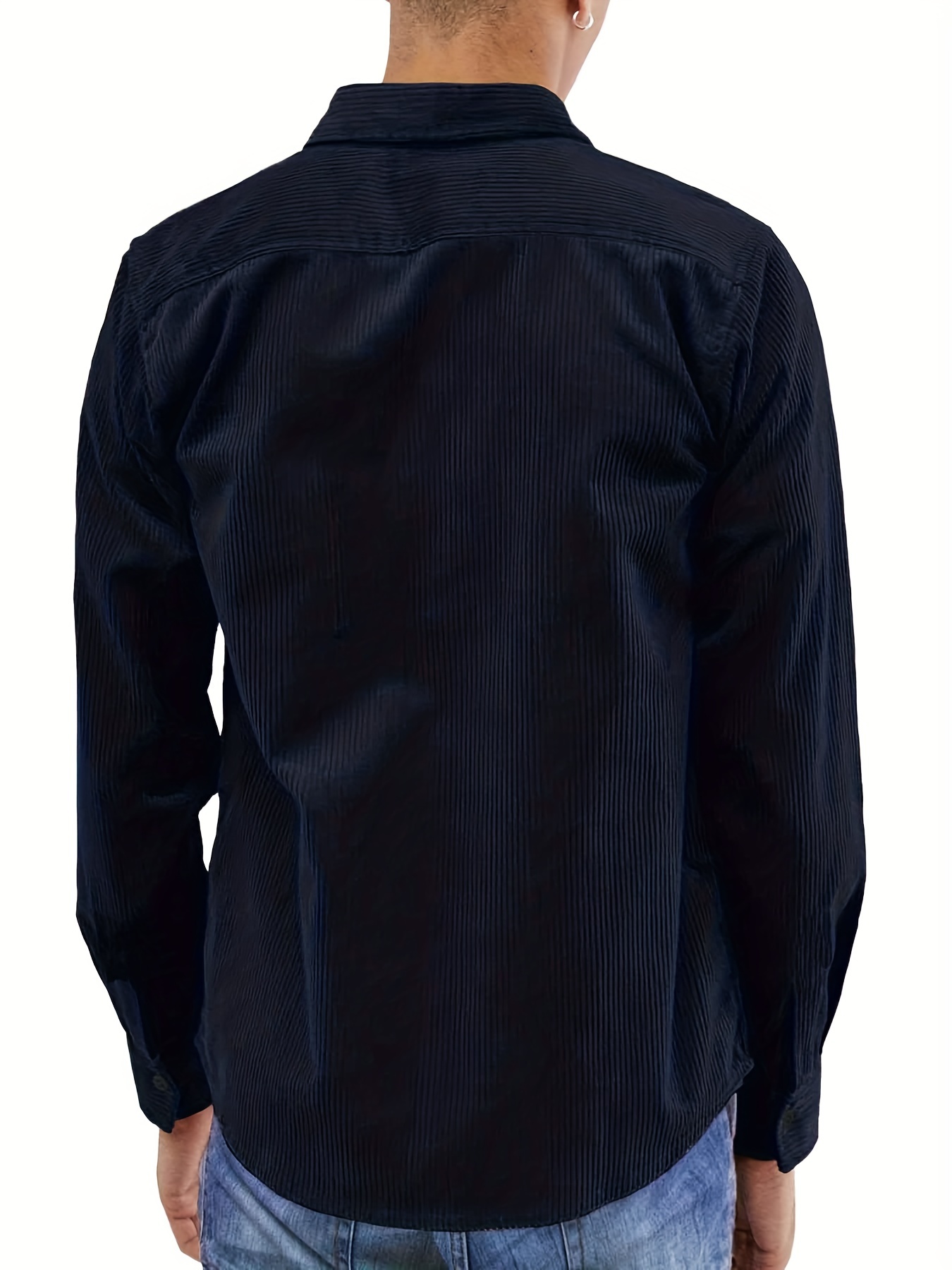 thin material mens casual long sleeve corduroy button long sleeeves shirt jacket with pocket jacket gifts details 23