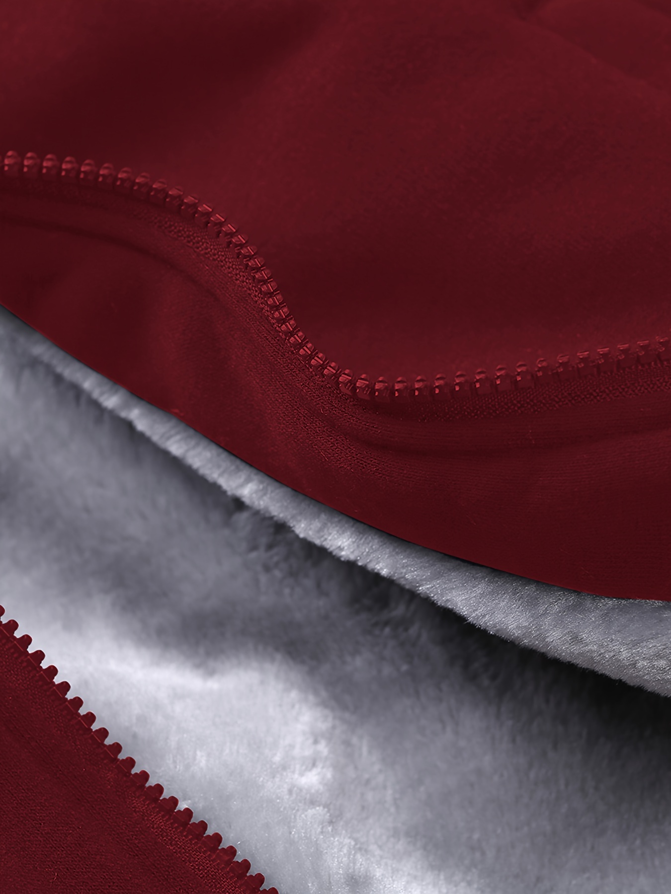 warm fleece hooded jacket mens casual stretch zip up jacket coat for fall details 2