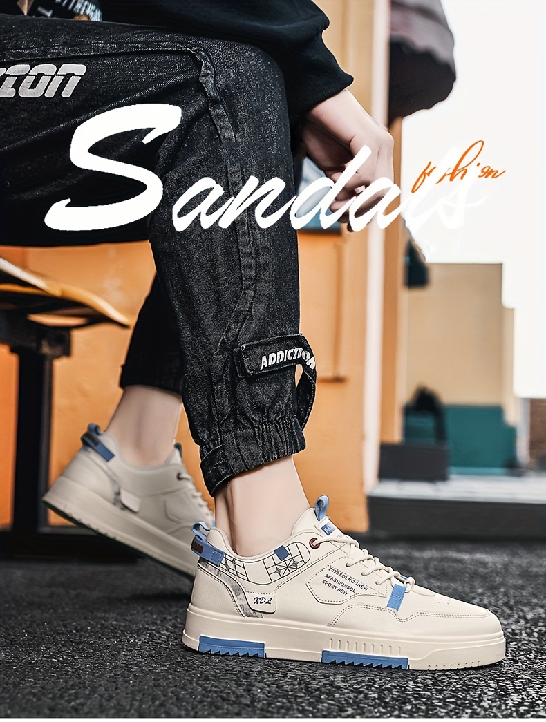 trendy skate shoes men s wear resistant non slip lace casual details 0