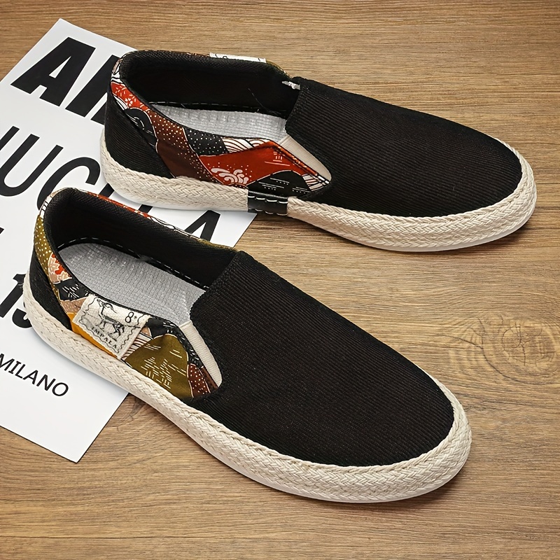 men s creative pattern design espadrilles corduroy uppers details 5