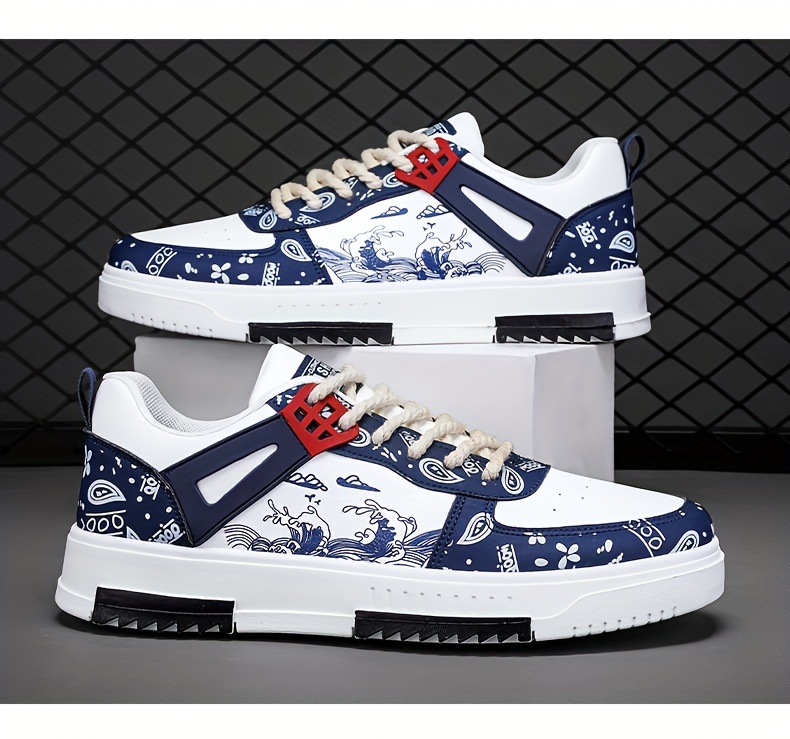 trendy skate shoes s wear resistant non slip lace sneakers details 14