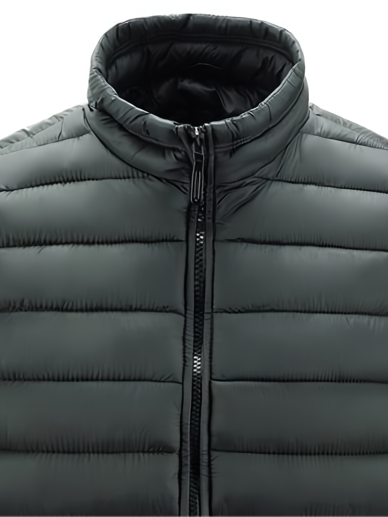 warm winter vest mens casual zipper pockets stand collar zip up vest for fall winter details 9
