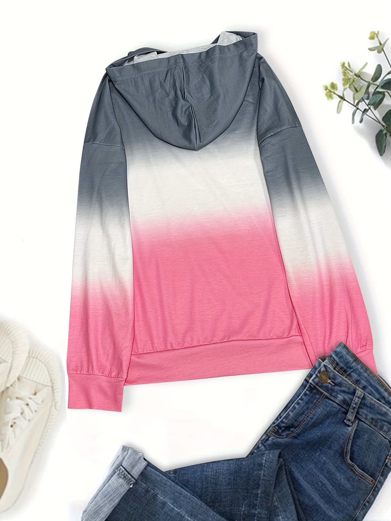 color block drawstring half zip hoodies street wear drop shoulder kangaroo pocket sweatshirt womens clothing details 26