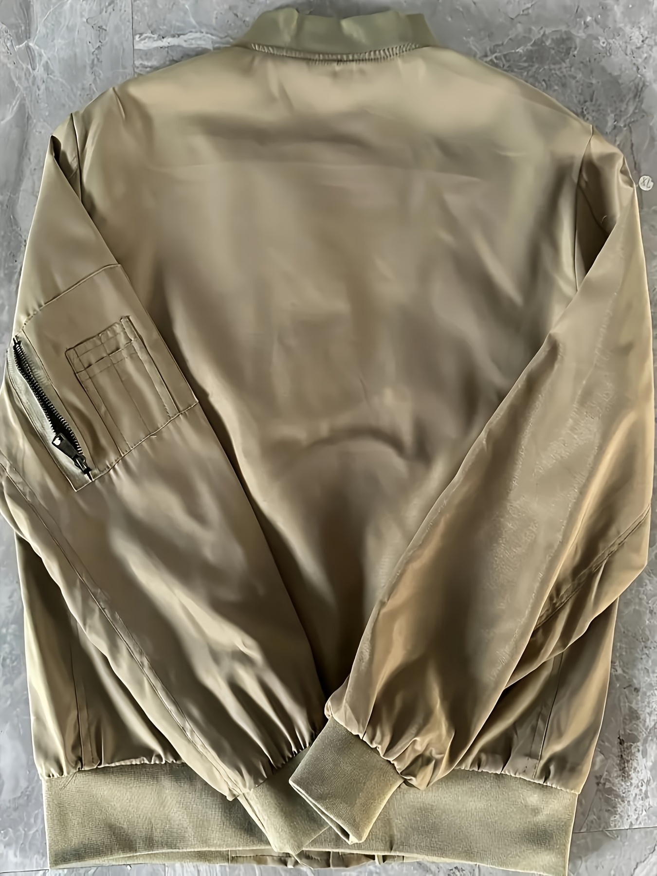 classic bomber jacket mens casual baseball flight jacket coat regular fit college hipster windbreaker for spring autumn details 5