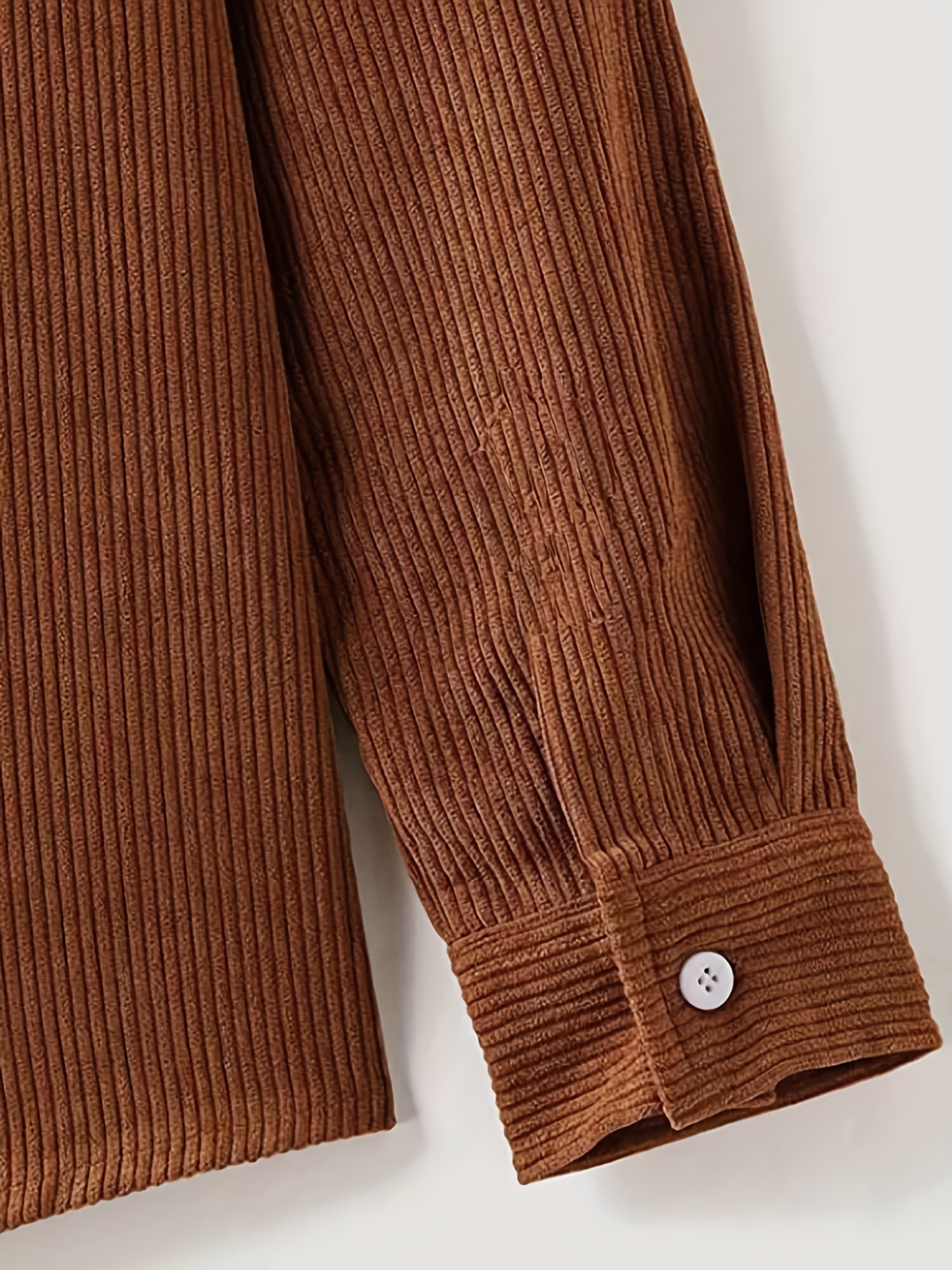 thin material mens casual long sleeve corduroy button long sleeeves shirt jacket with pocket jacket gifts details 4