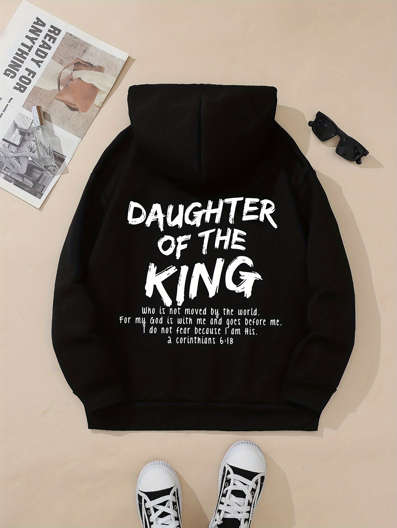 letter print hoodie casual pocket long sleeve drawstring hoodies sweatshirt womens clothing details 0