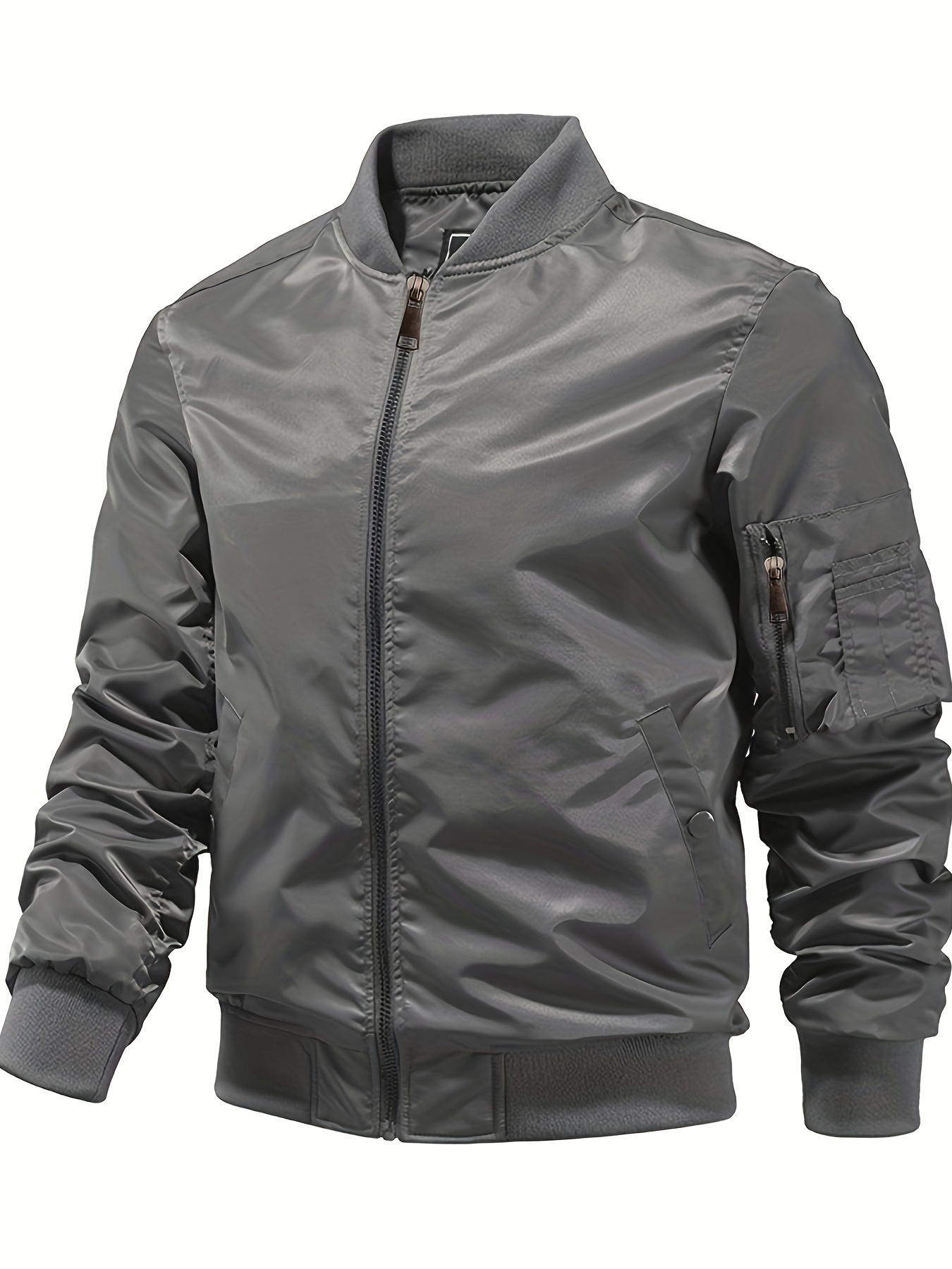 classic bomber jacket mens casual baseball flight jacket coat regular fit college hipster windbreaker for spring autumn details 6