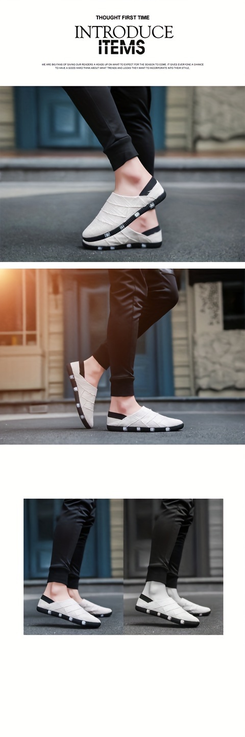casual canvas loafers men s breathable lightweight slip details 3