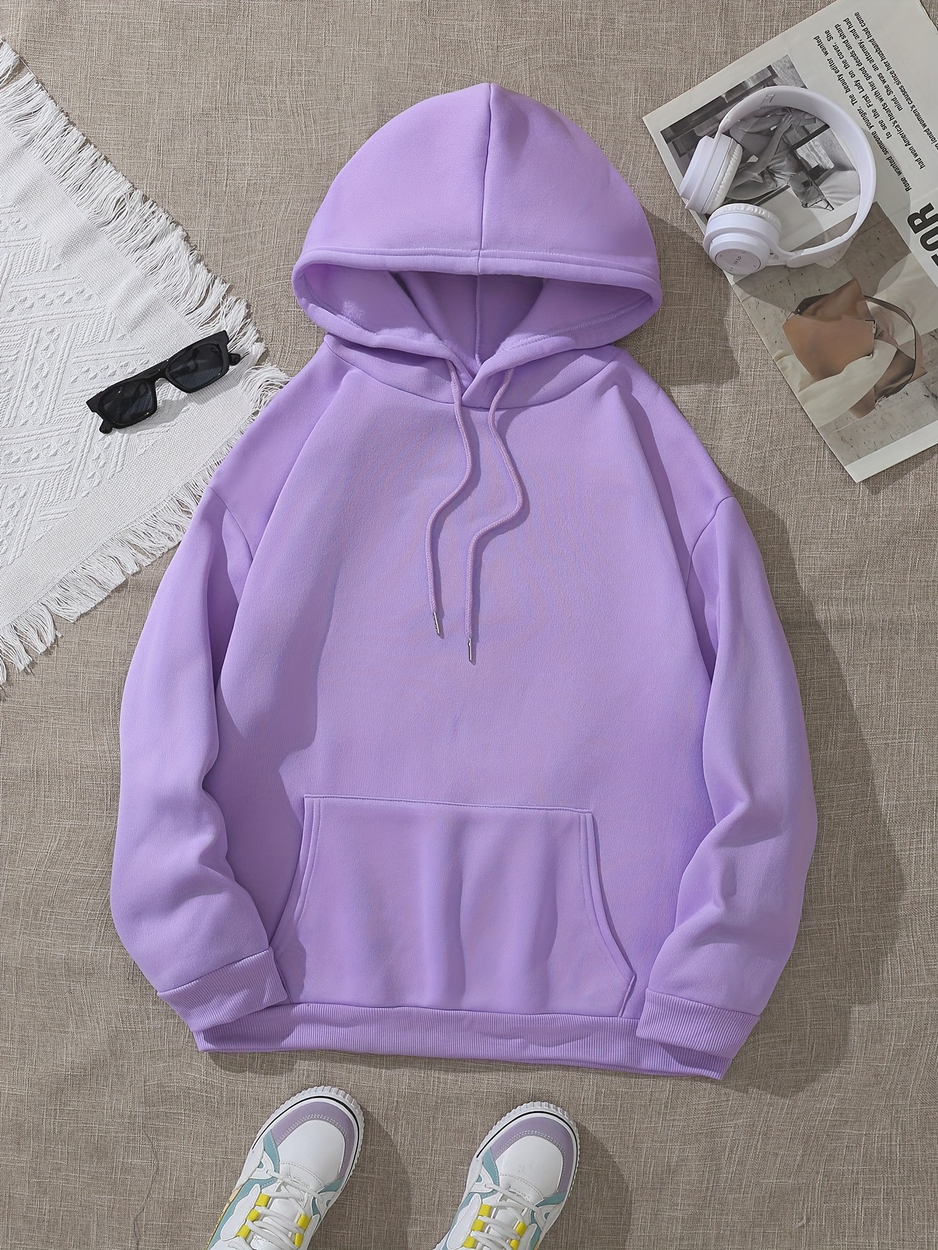letter print hoodie casual pocket long sleeve drawstring hoodies sweatshirt womens clothing details 31