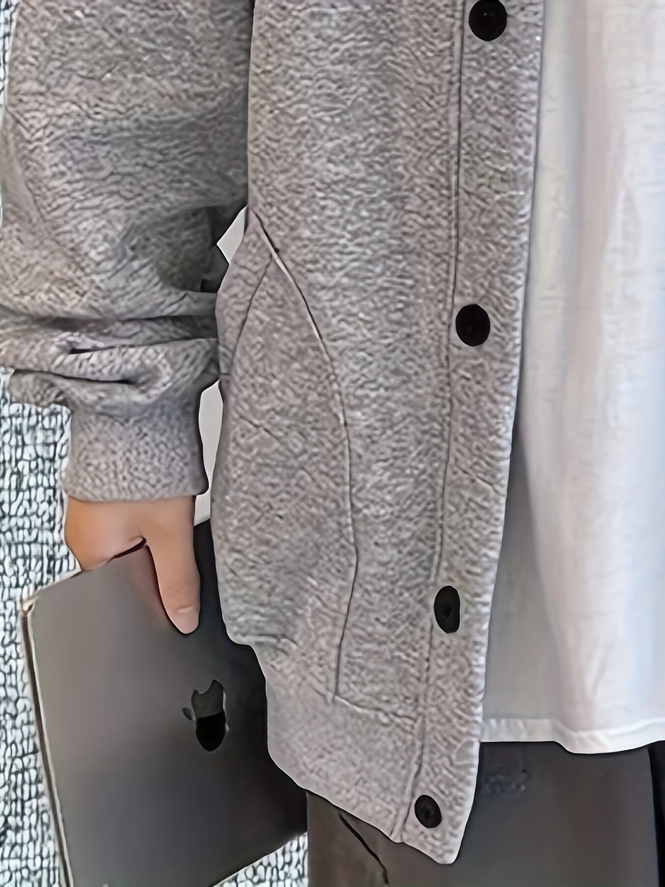 mens casual single breasted jacket retro loose fit cardigan sweater coat details 6