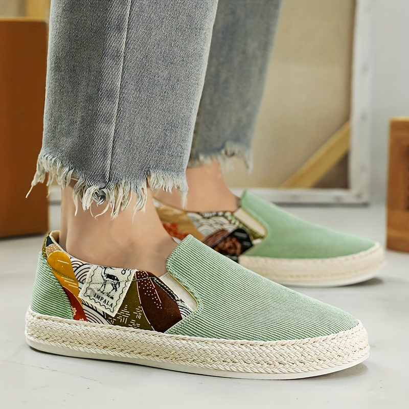 men s creative pattern design espadrilles corduroy uppers details 11