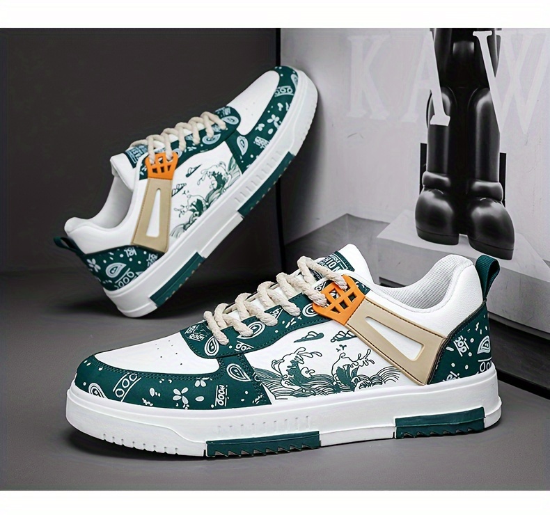 trendy skate shoes s wear resistant non slip lace sneakers details 13