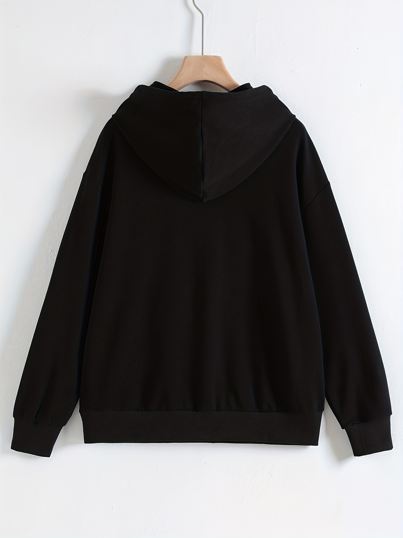 frenchie mom letter print hoodies casual long sleeve drawstring sweatshirt womens clothing details 6