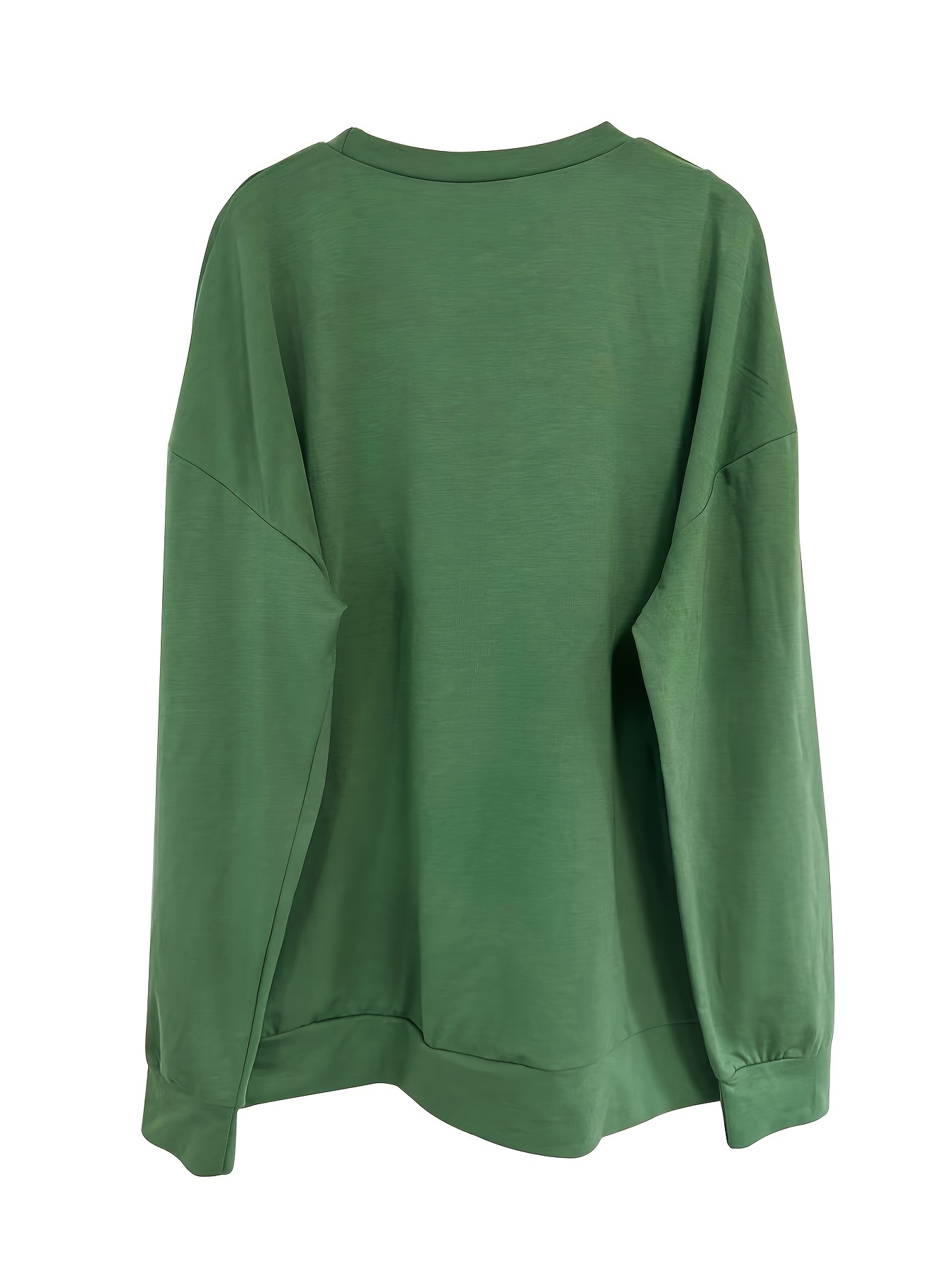 letter clover print sweatshirt casual crew neck long sleeve sweatshirt womens clothing st patricks day details 0