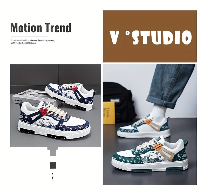 trendy skate shoes s wear resistant non slip lace sneakers details 3