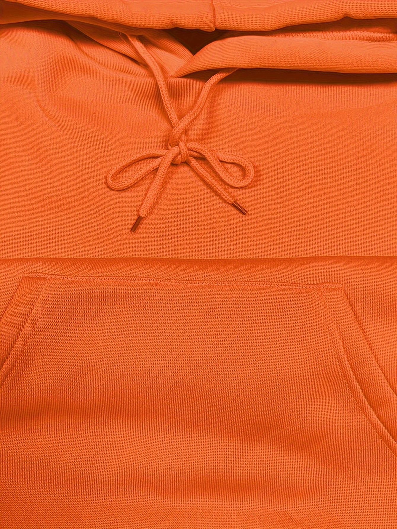 solid kangaroo pocket hoodie without pants casual long sleeve drawstring hoodies sweatshirt womens clothing details 14