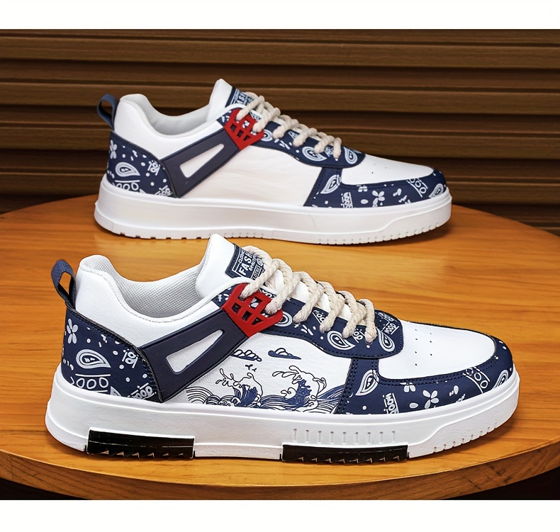 trendy skate shoes s wear resistant non slip lace sneakers details 15