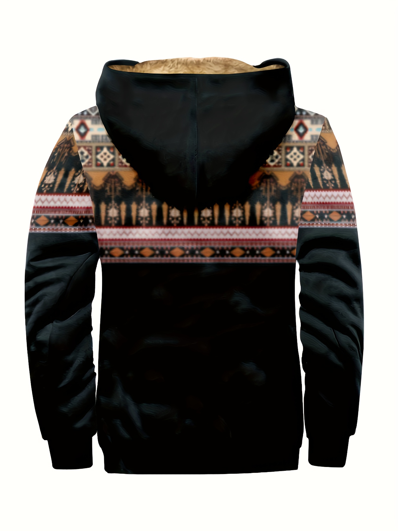 vintage style warm fleece coat mens casual hooded warm thick jacket for fall winter details 7