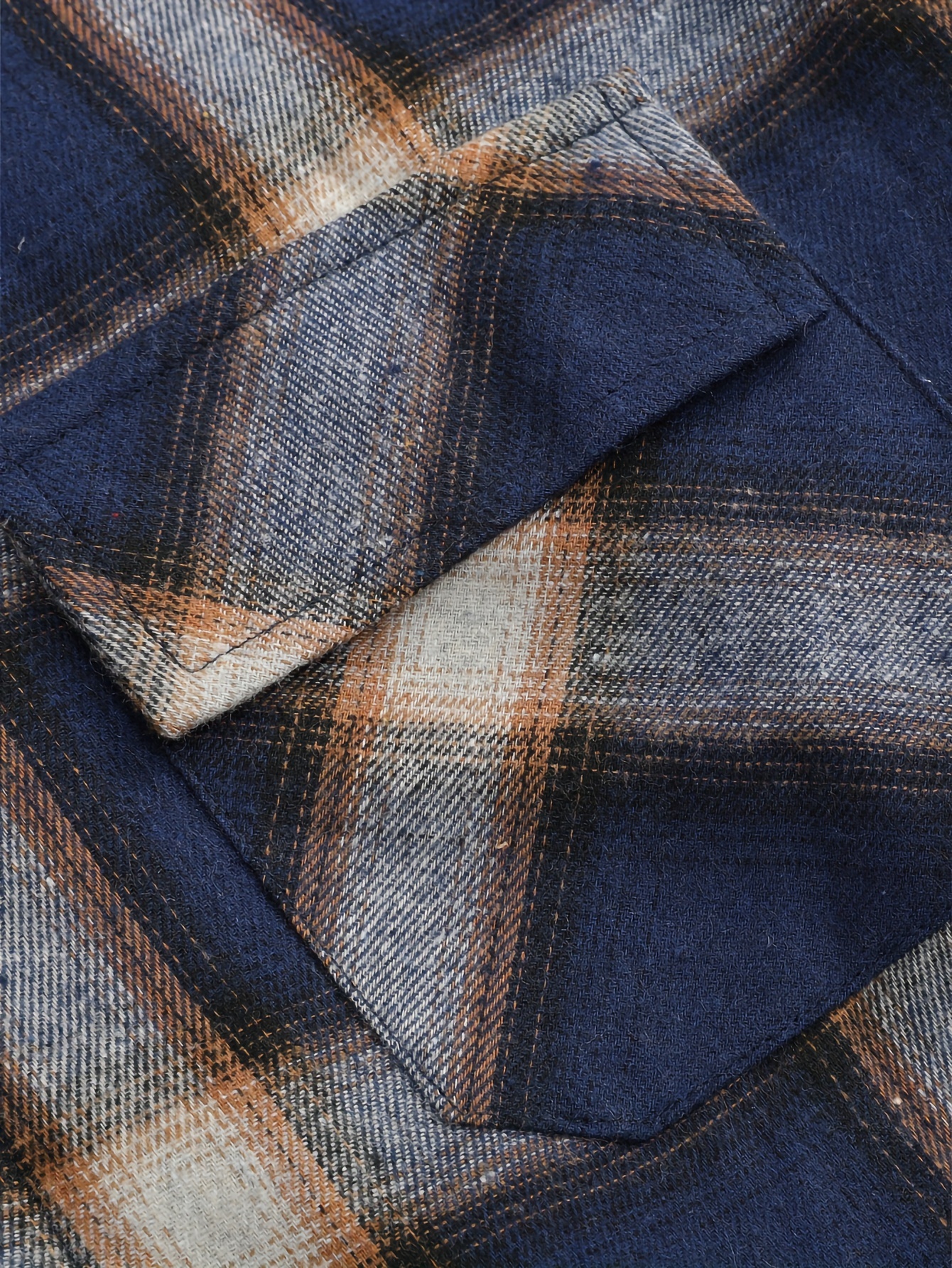 mens warm fleece plaid shirt coat casual retro lapel button up chest pocket jacket for fall winter details 2