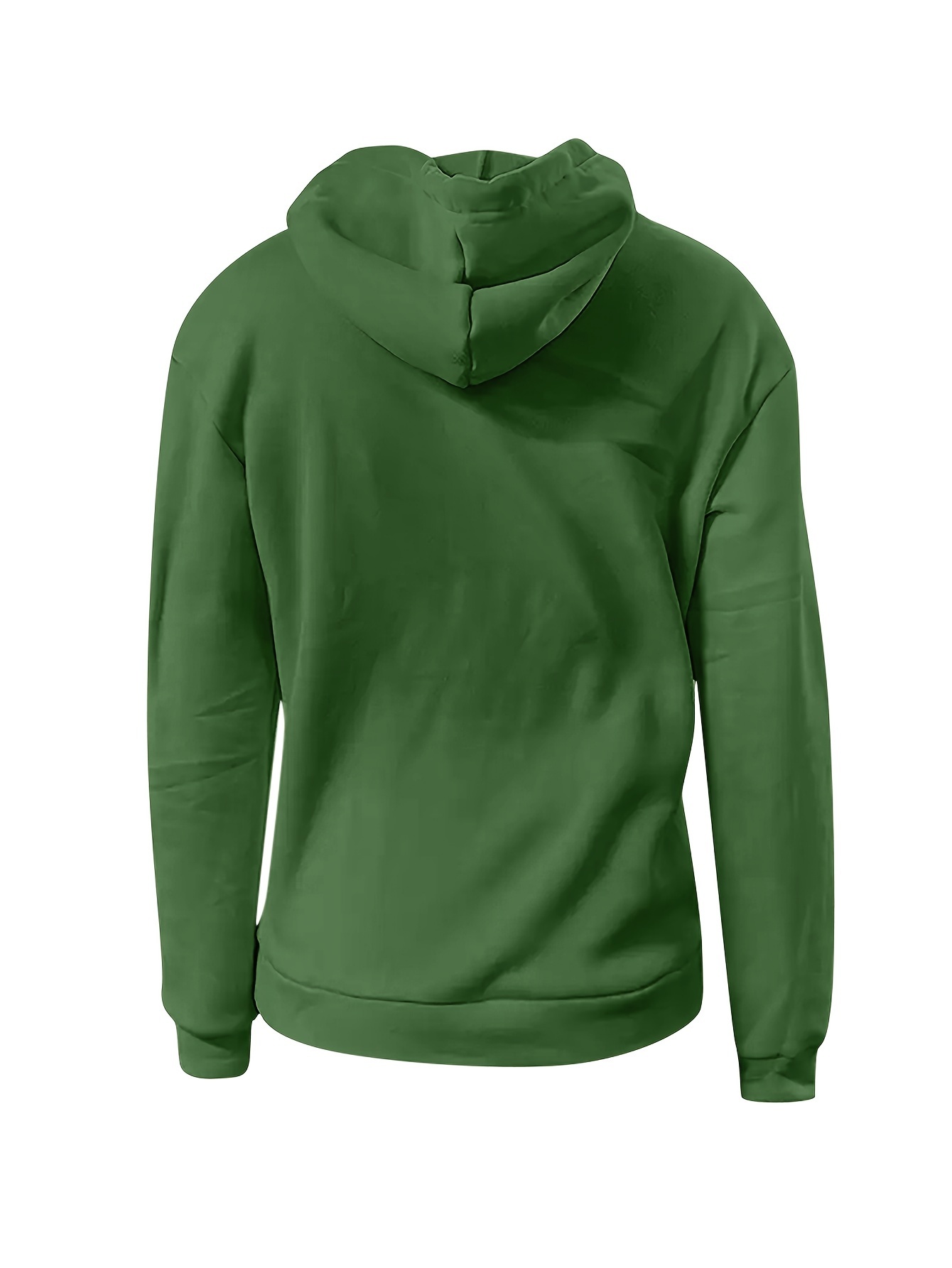 solid kangaroo pocket hoodie without pants casual long sleeve drawstring hoodies sweatshirt womens clothing details 10
