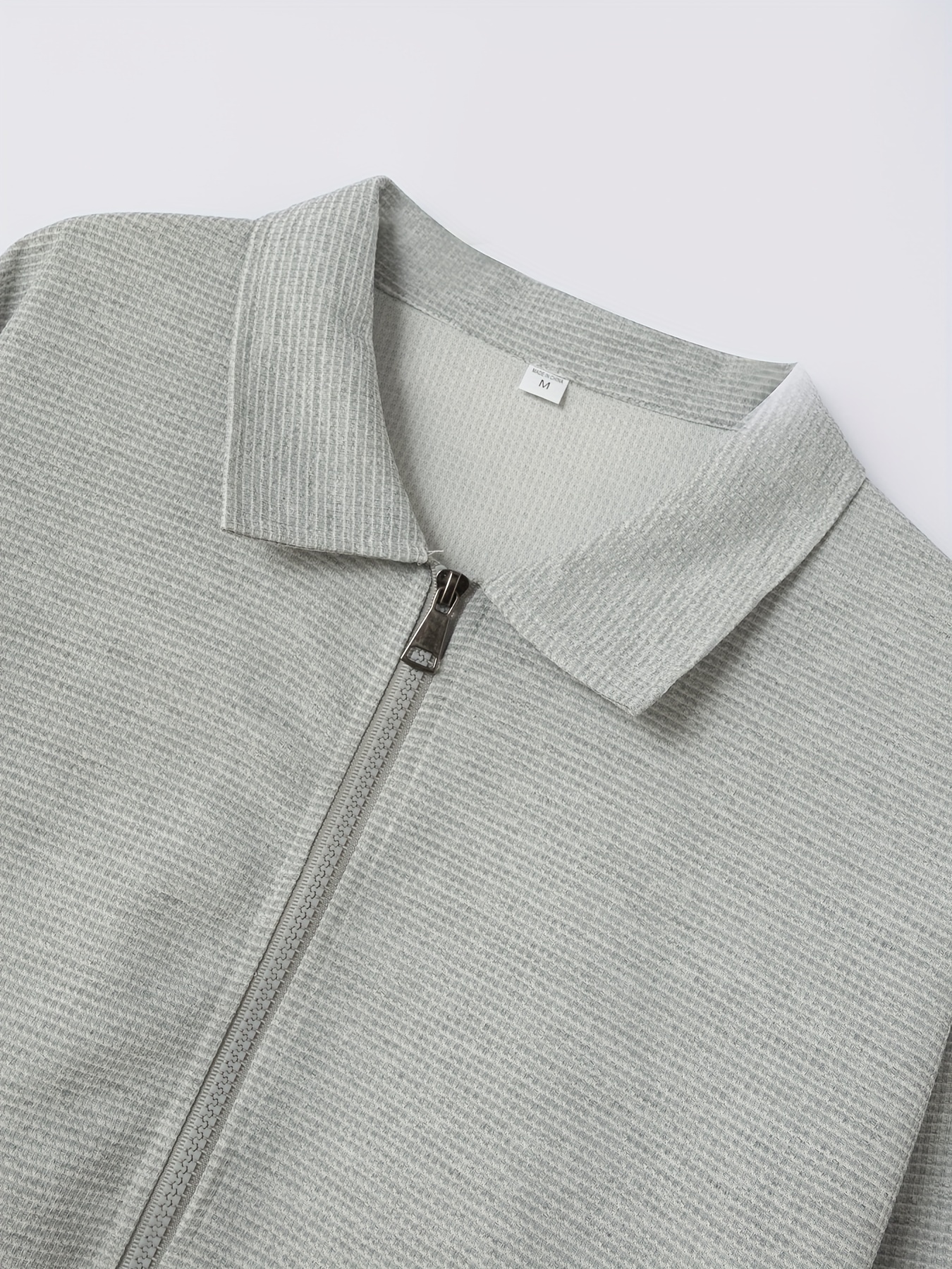 classic design track jacket mens laple casual baseball collar solid color zip up jacket for spring fall details 35