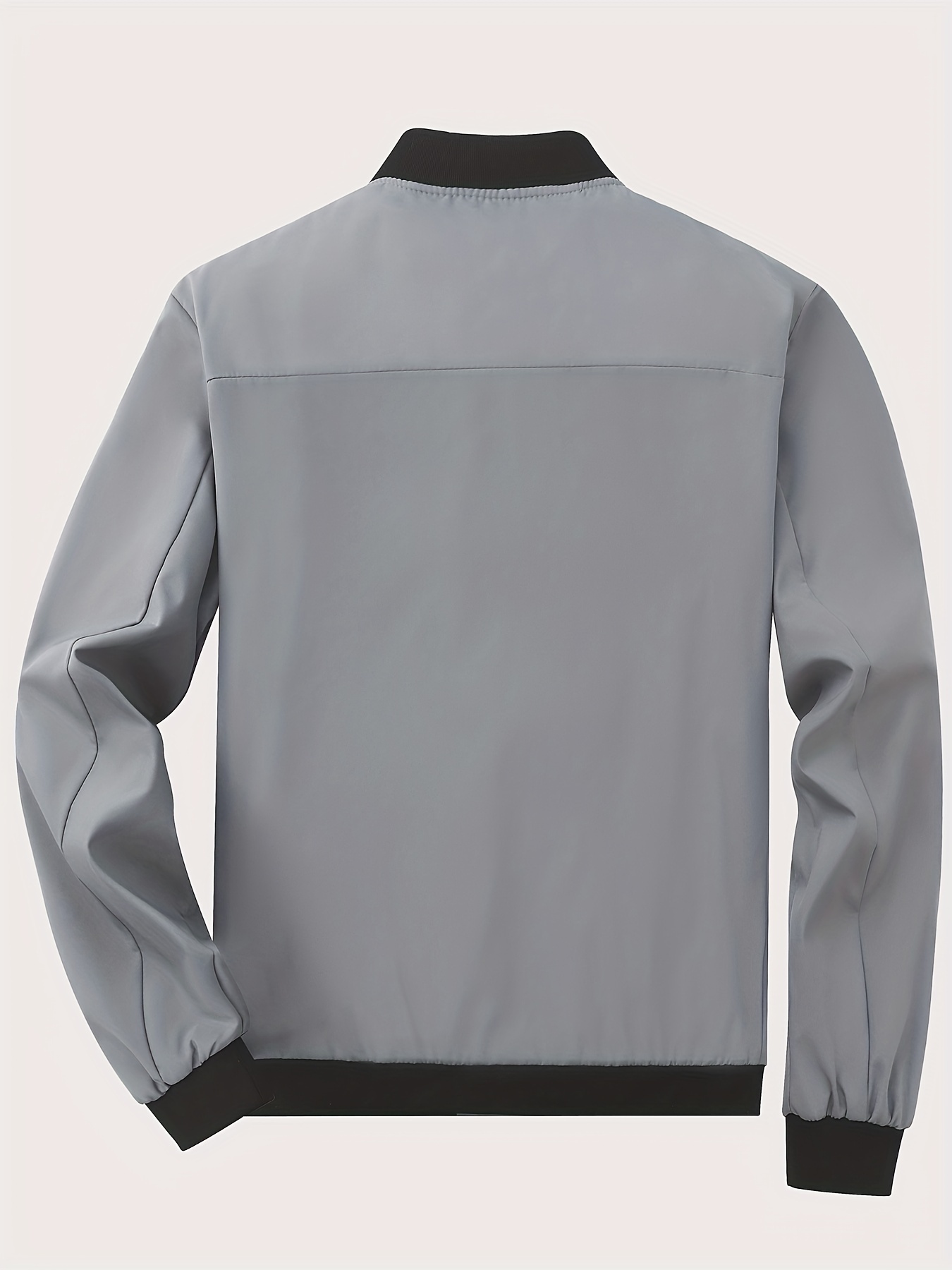 mens casual lightweight jacket with zipper pockets simple bomber jacket details 31