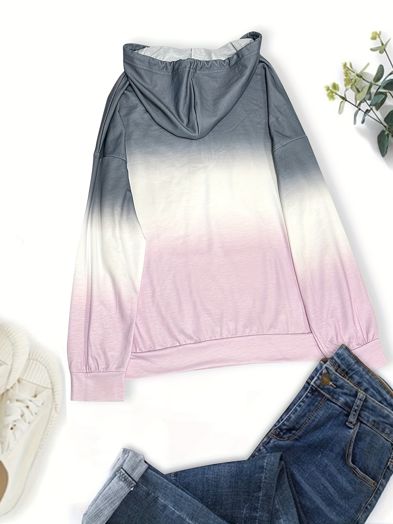 color block drawstring half zip hoodies street wear drop shoulder kangaroo pocket sweatshirt womens clothing details 20
