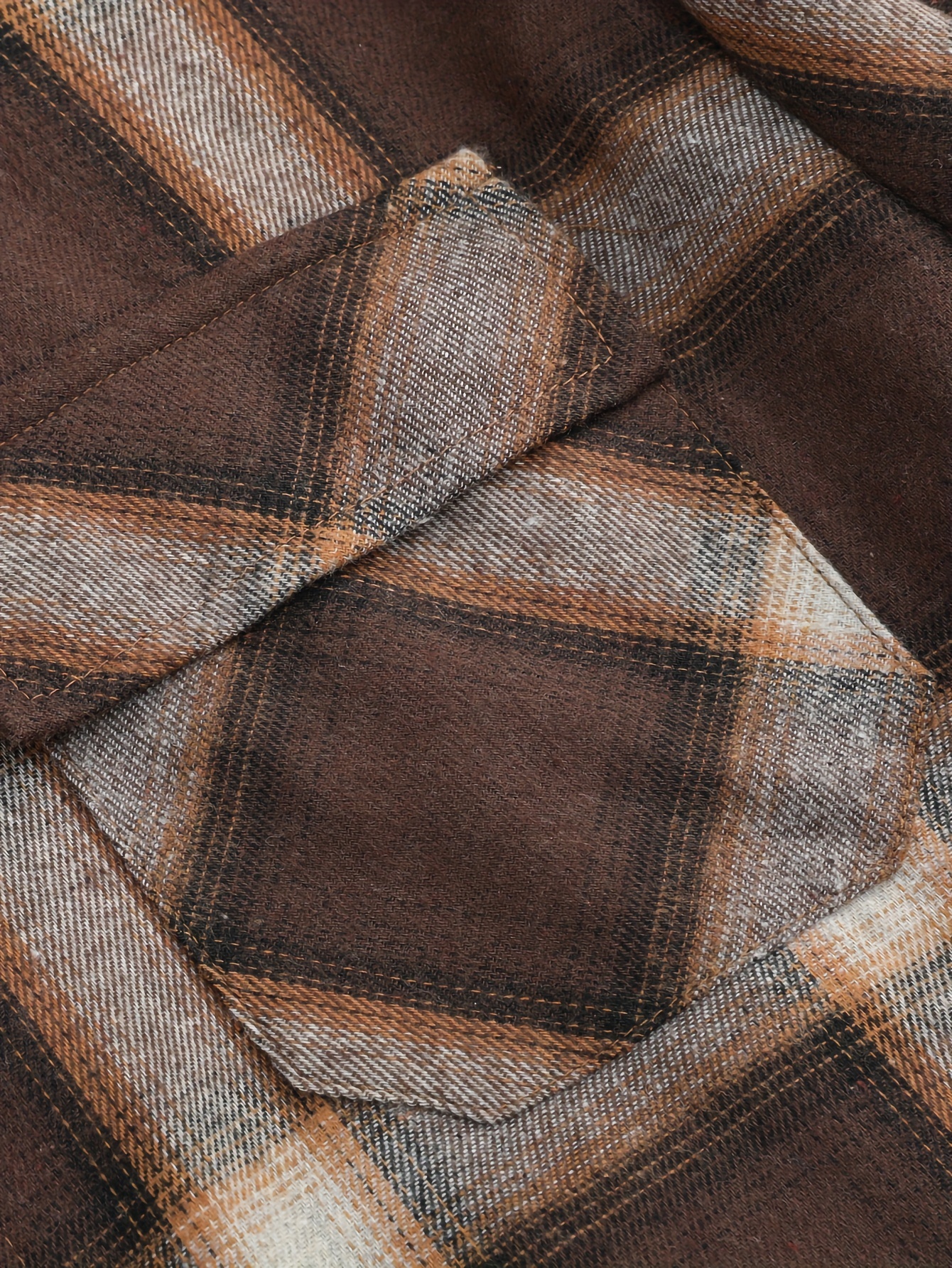 mens warm fleece plaid shirt coat casual retro lapel button up chest pocket jacket for fall winter details 19