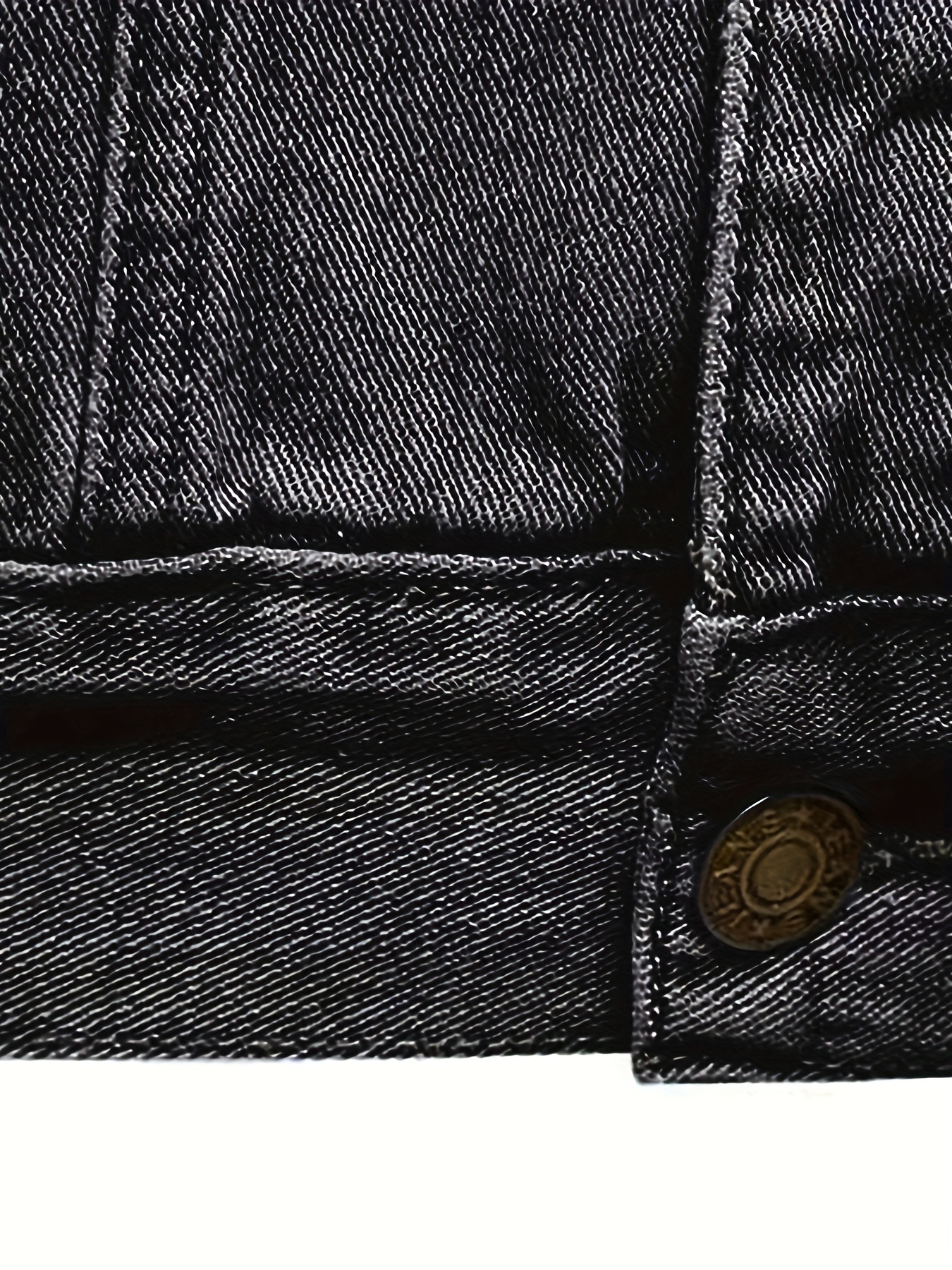 mens chic washed denim jacket casual street style button up contrast stitching jacket for fall winter details 3