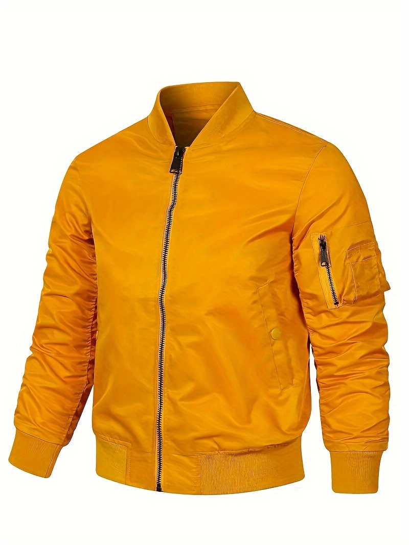 classic bomber jacket mens casual baseball flight jacket coat regular fit college hipster windbreaker for spring autumn details 10