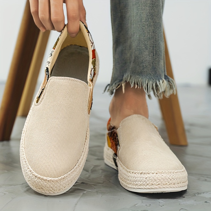 men s creative pattern design espadrilles corduroy uppers details 13