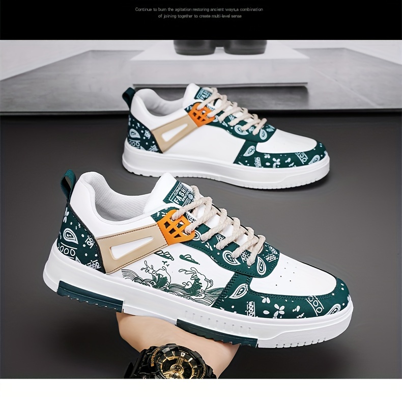 trendy skate shoes s wear resistant non slip lace sneakers details 12