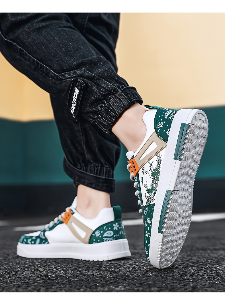 trendy skate shoes s wear resistant non slip lace sneakers details 11