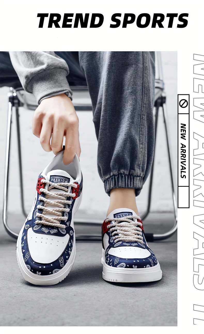 trendy skate shoes s wear resistant non slip lace sneakers details 1