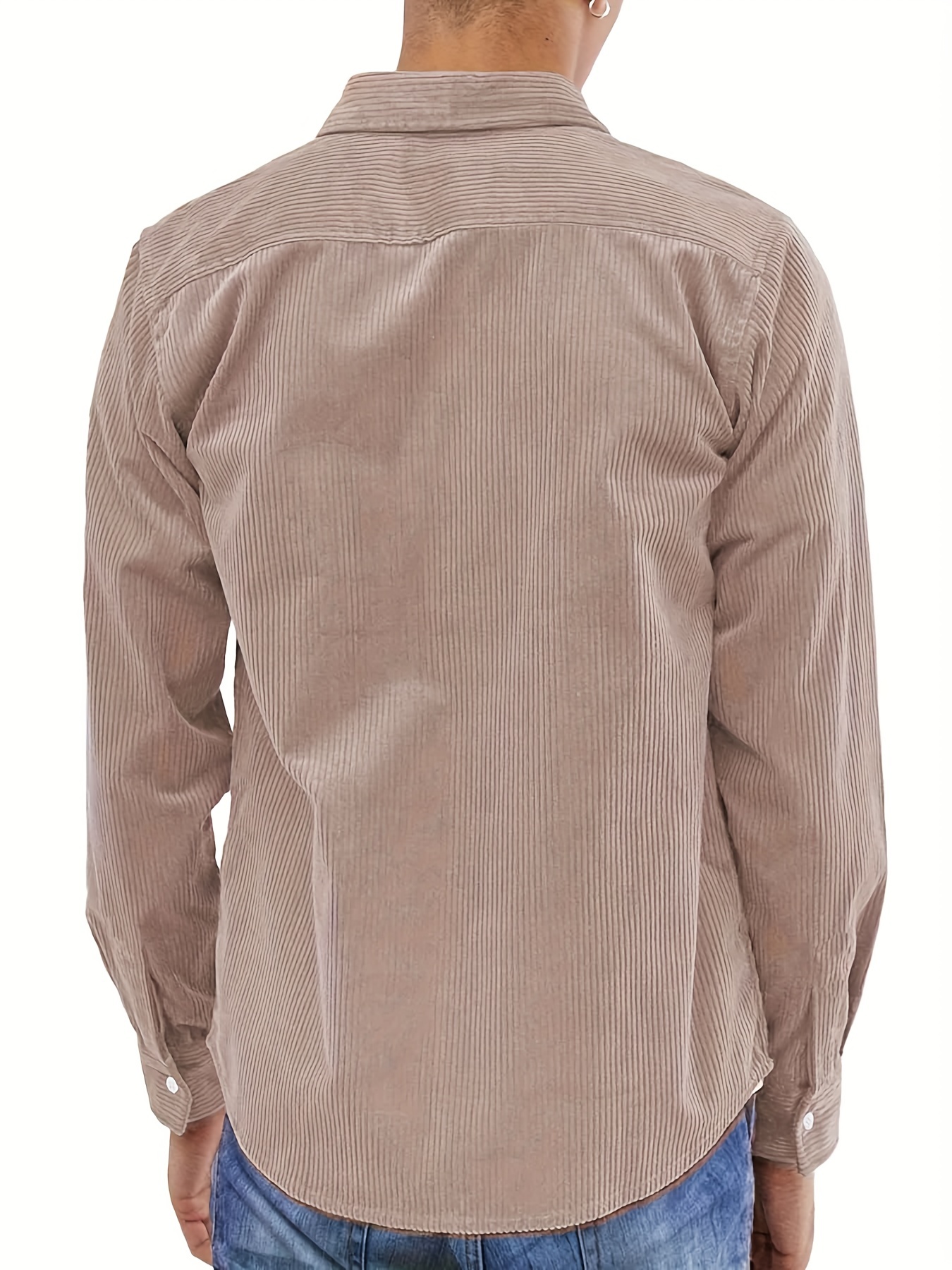 thin material mens casual long sleeve corduroy button long sleeeves shirt jacket with pocket jacket gifts details 28