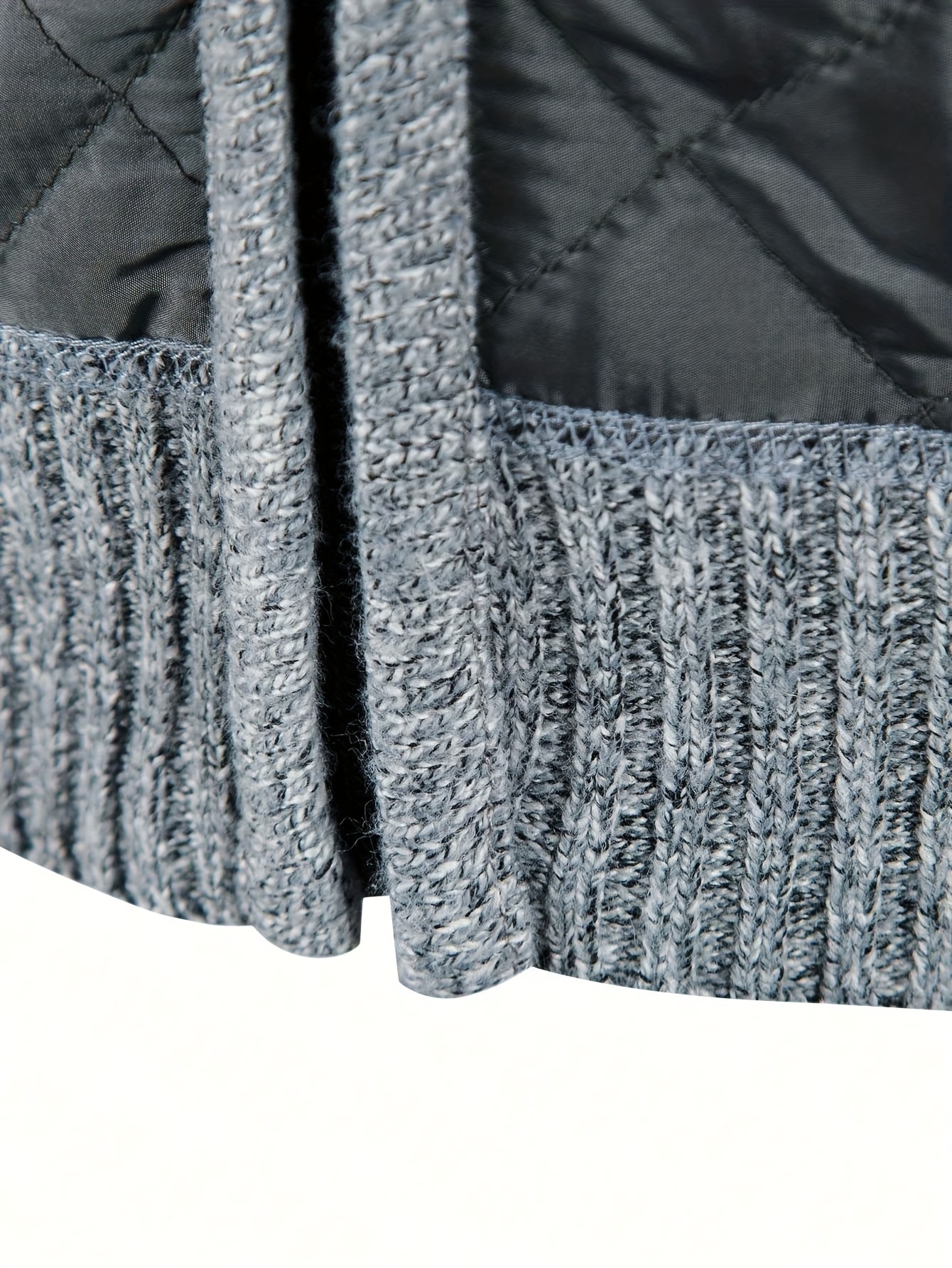 mens warm sweater casual quilted jacket stand collar jacket coat for fall winter details 13
