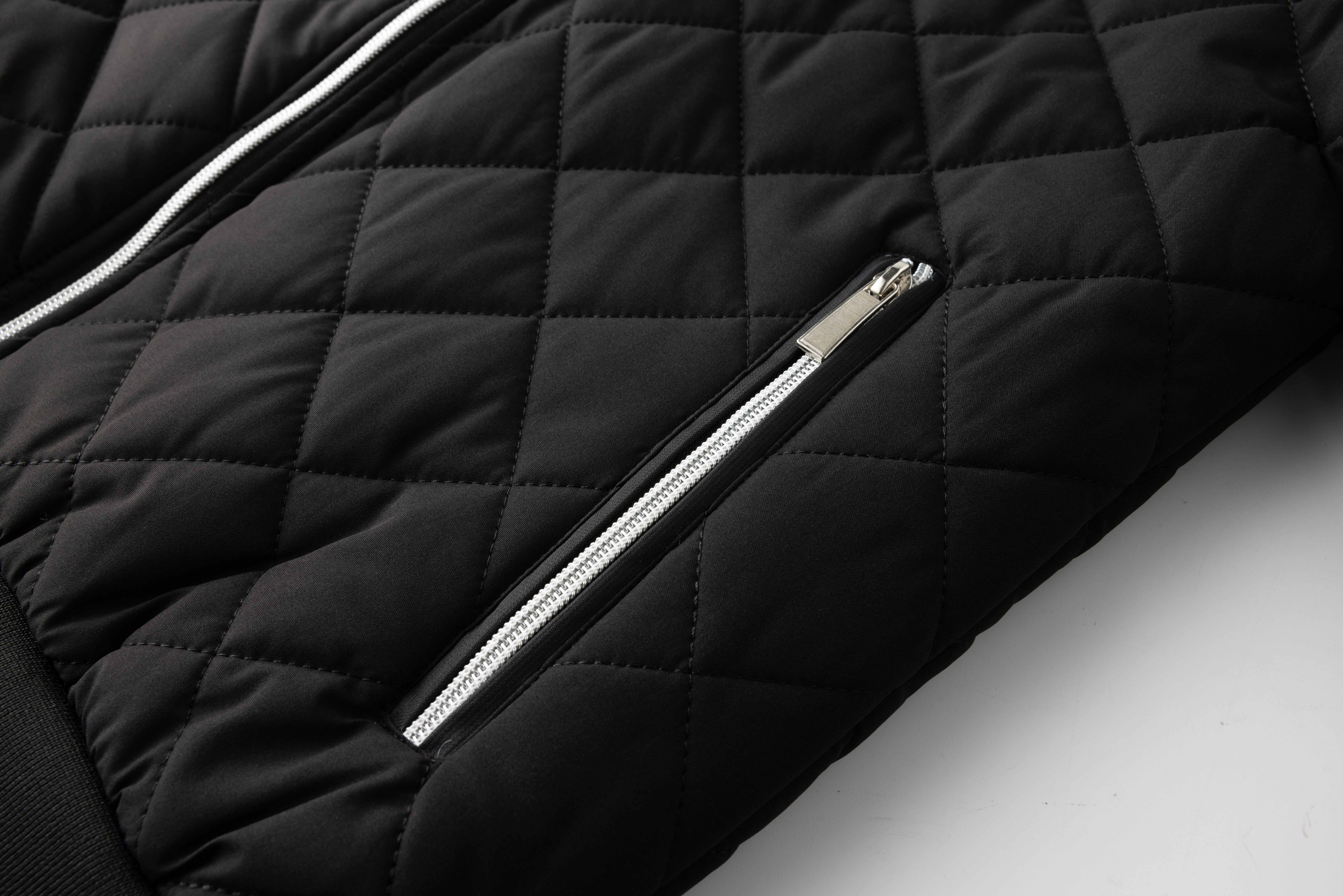 mens warm quilted jacket for fall winter details 10