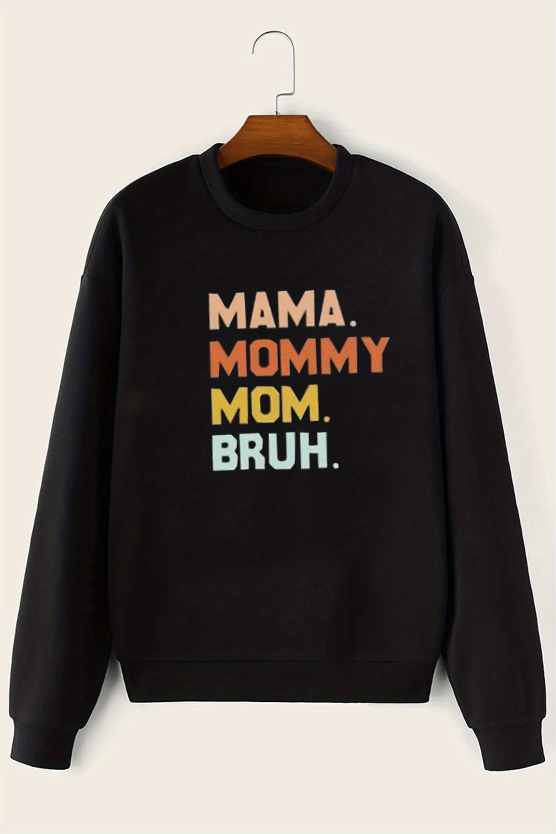 colorful lettter print pullover sweatshirt casual long sleeve crew neck sweatshirt for fall winter womens clothing details 2