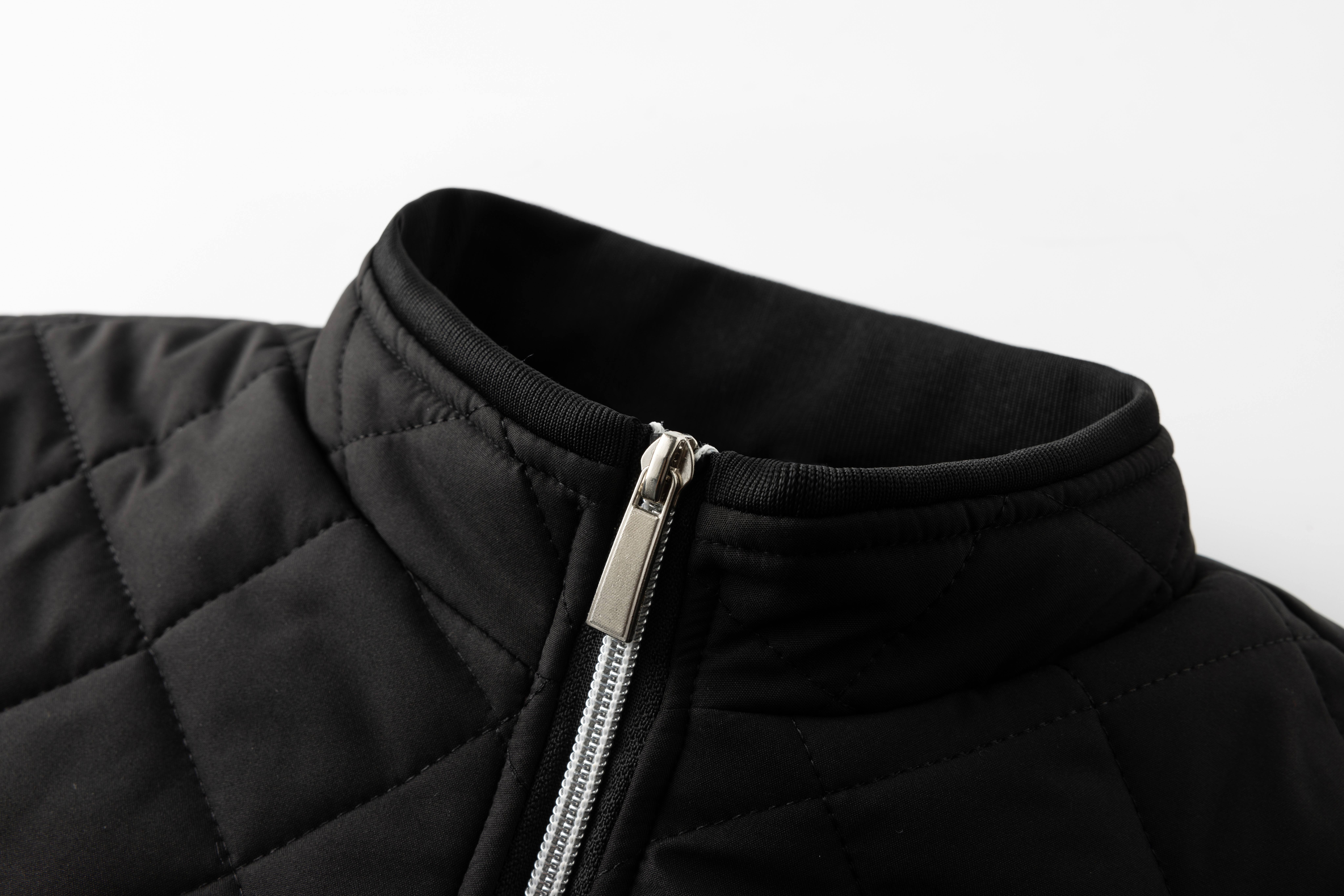 mens warm quilted jacket for fall winter details 8