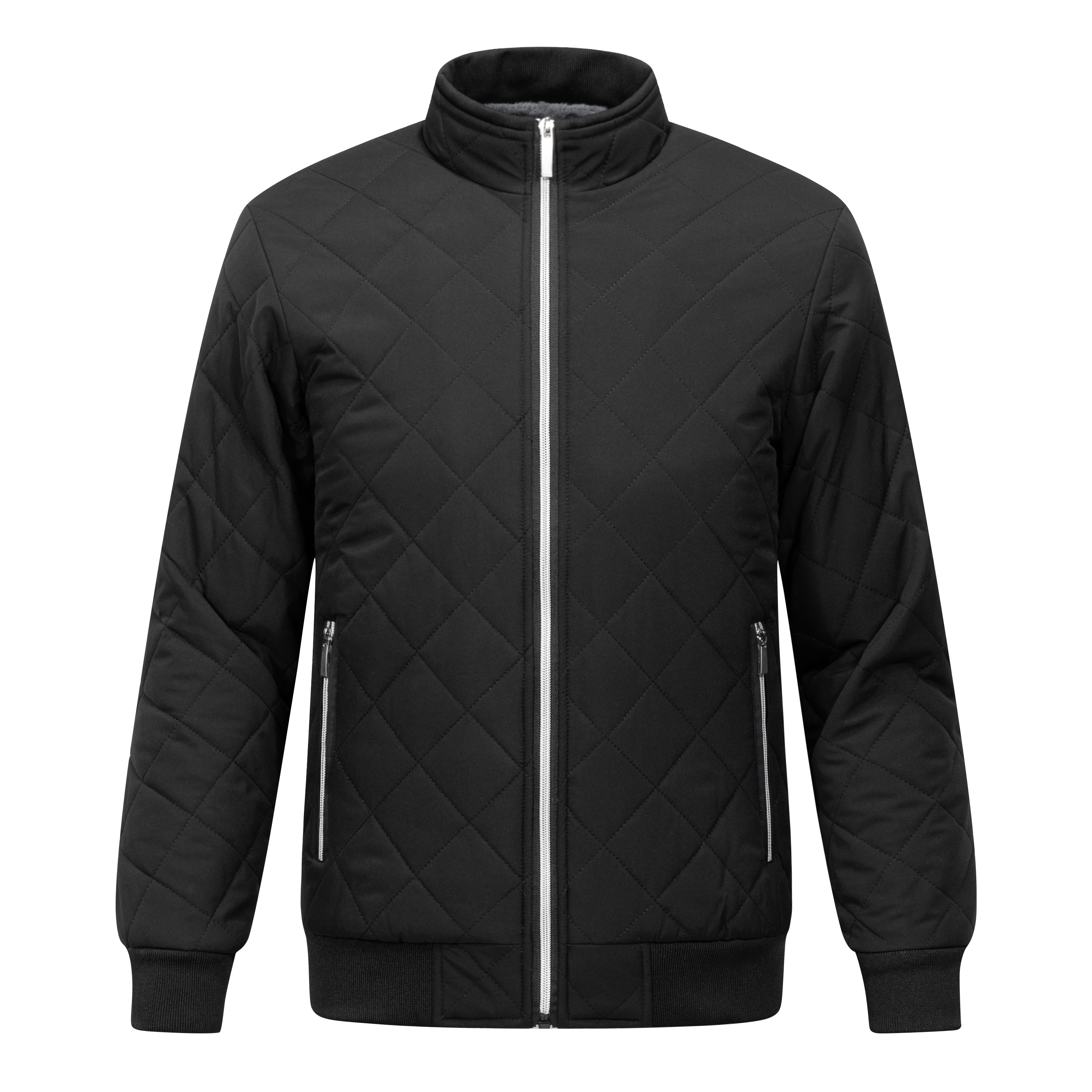 mens warm quilted jacket for fall winter details 4