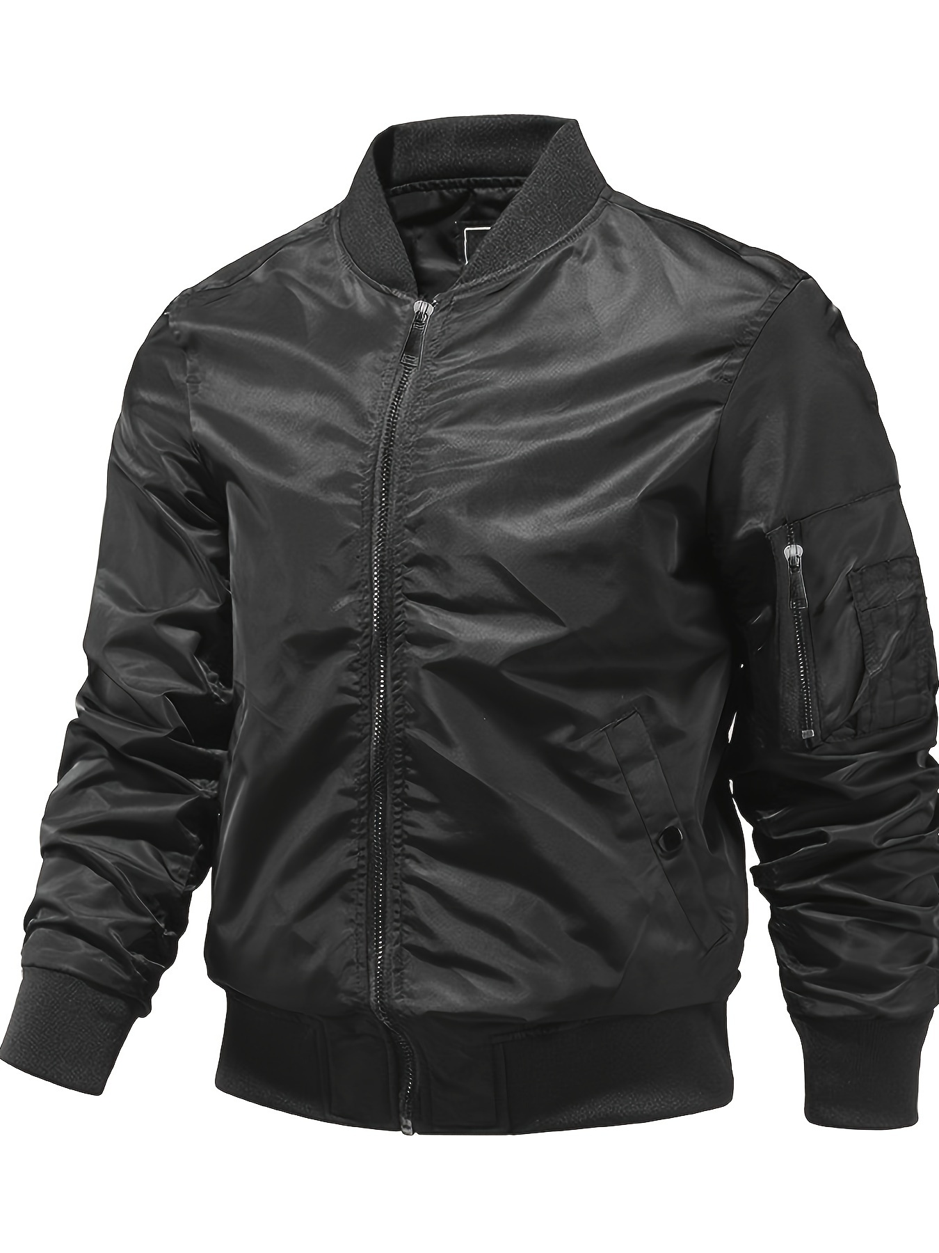 classic bomber jacket mens casual baseball flight jacket coat regular fit college hipster windbreaker for spring autumn details 0