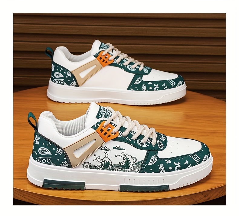 trendy skate shoes s wear resistant non slip lace sneakers details 2